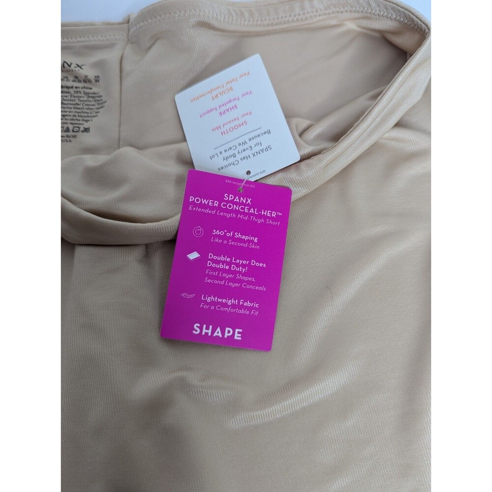 Spanx Mid-Thigh Short Shaping Soft Nude Sz XL NWT - Picture 3 of 6